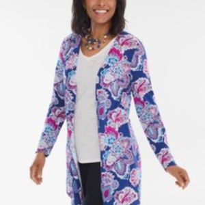 NEW/TAGS Chico's Floral Mix Cardigan Tee JOY